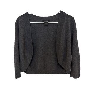 Bloomingdale's Cashmere Gray Open Cardigan Sweater Women Long Sleeve S academia